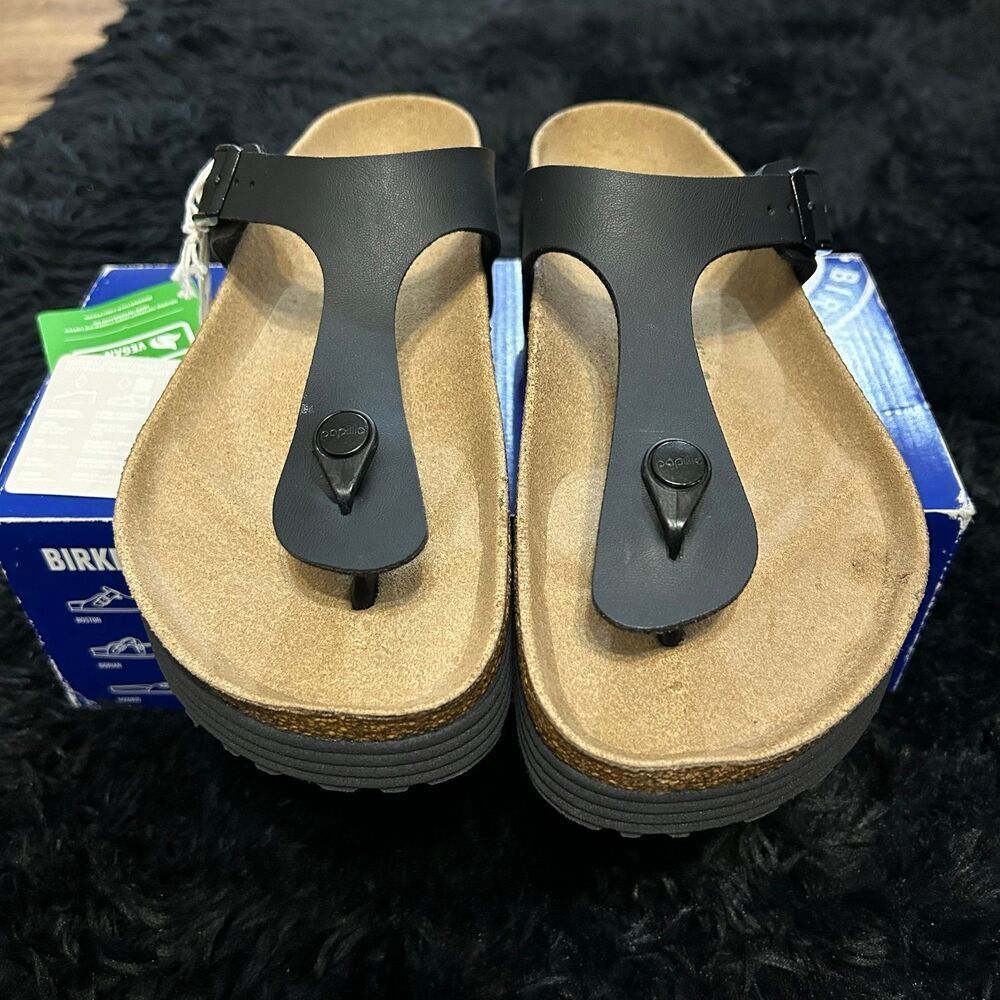 PAPILLIO by Birkenstock Gizeh black platform sandals shoes women’s eur 38 new - Picture 7 of 7